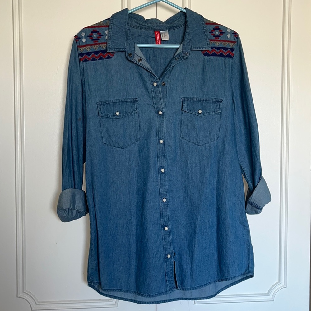 H&M Denim Long Sleeve Top